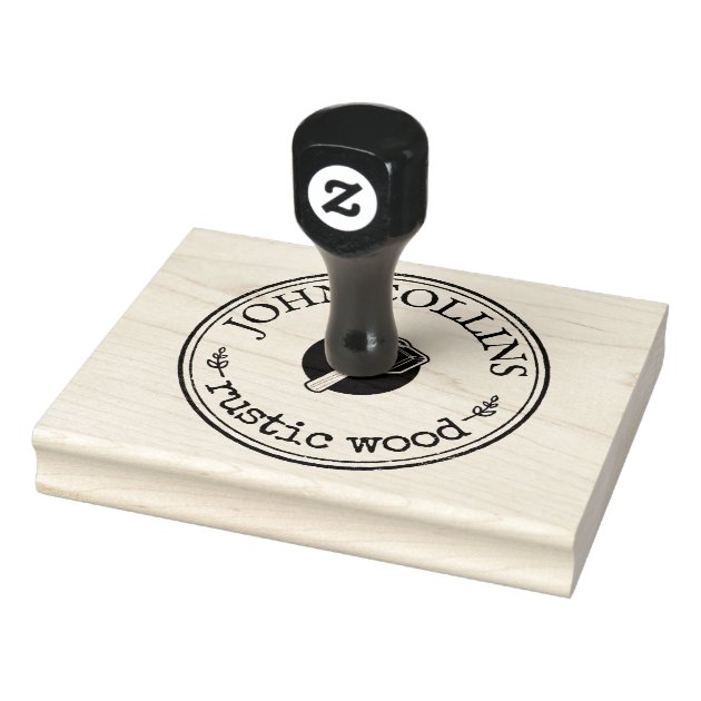 Large Personalized Rustic Hammer Logo Custom Rubber Stamp